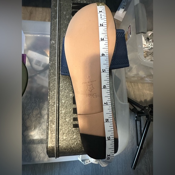 Christian Dior Dway Slide Blue Embroidered Cotton - Picture 3 of 3